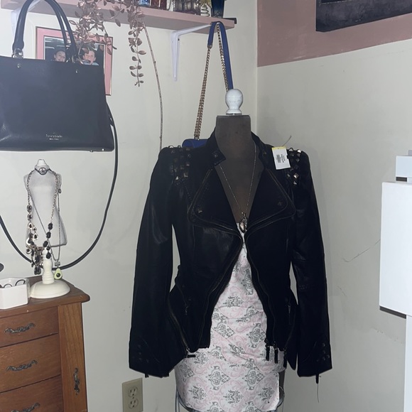 Absolutely beautiful jacket , black with embellishments and studs . - Picture 2 of 4